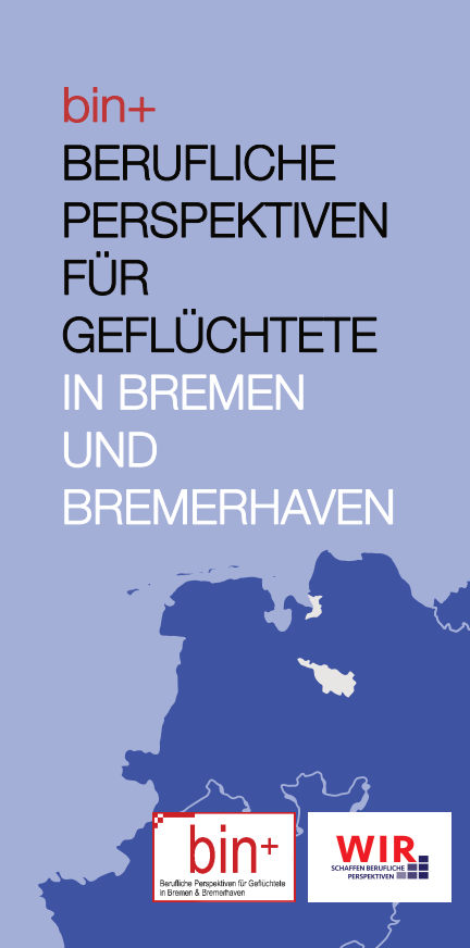 Bild des Flyers des Projekts bin+. Klicken für Download.